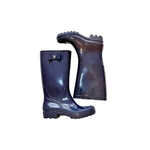 Jack Rogers Women’s 7 Waterproof Rain Boots Blue Tall Shaft Bow Accent Excellent